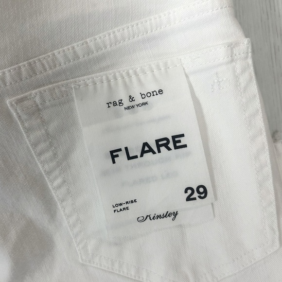 Rag & Bone Low Rise Flare Kinsley Jeans in Optic White. - Picture 8 of 10